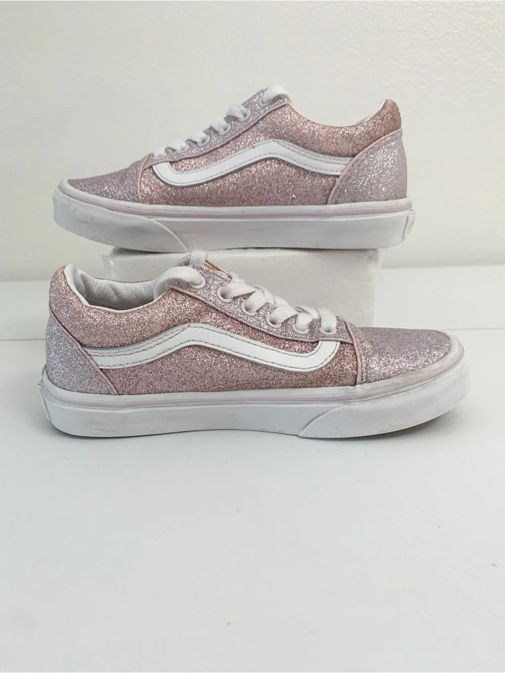 Vans Old Skool Glitter Pink Youth Sneakers ~ 2.5